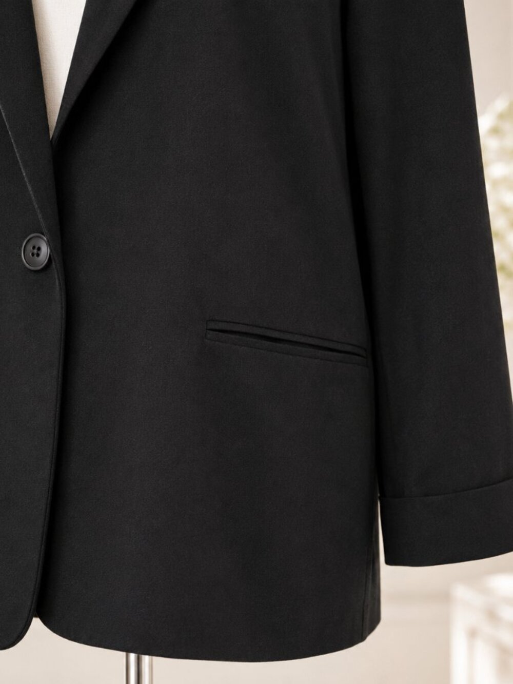 Sag Harbor Women’s Black Longline Blazer Size 12 Like New - Picture 5 of 6